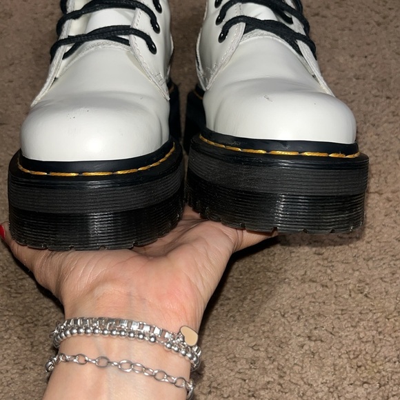 Dr. Martens Jadon Platform Boot 8-Eye Polished Smooth Leather White 6 - Picture 11 of 11